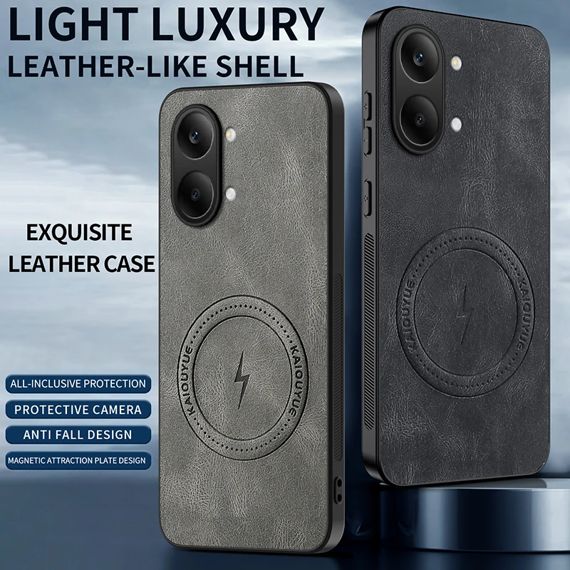 Luxury PU Leather Magnetic Protective Back Cover - Premium Phone Shell Case