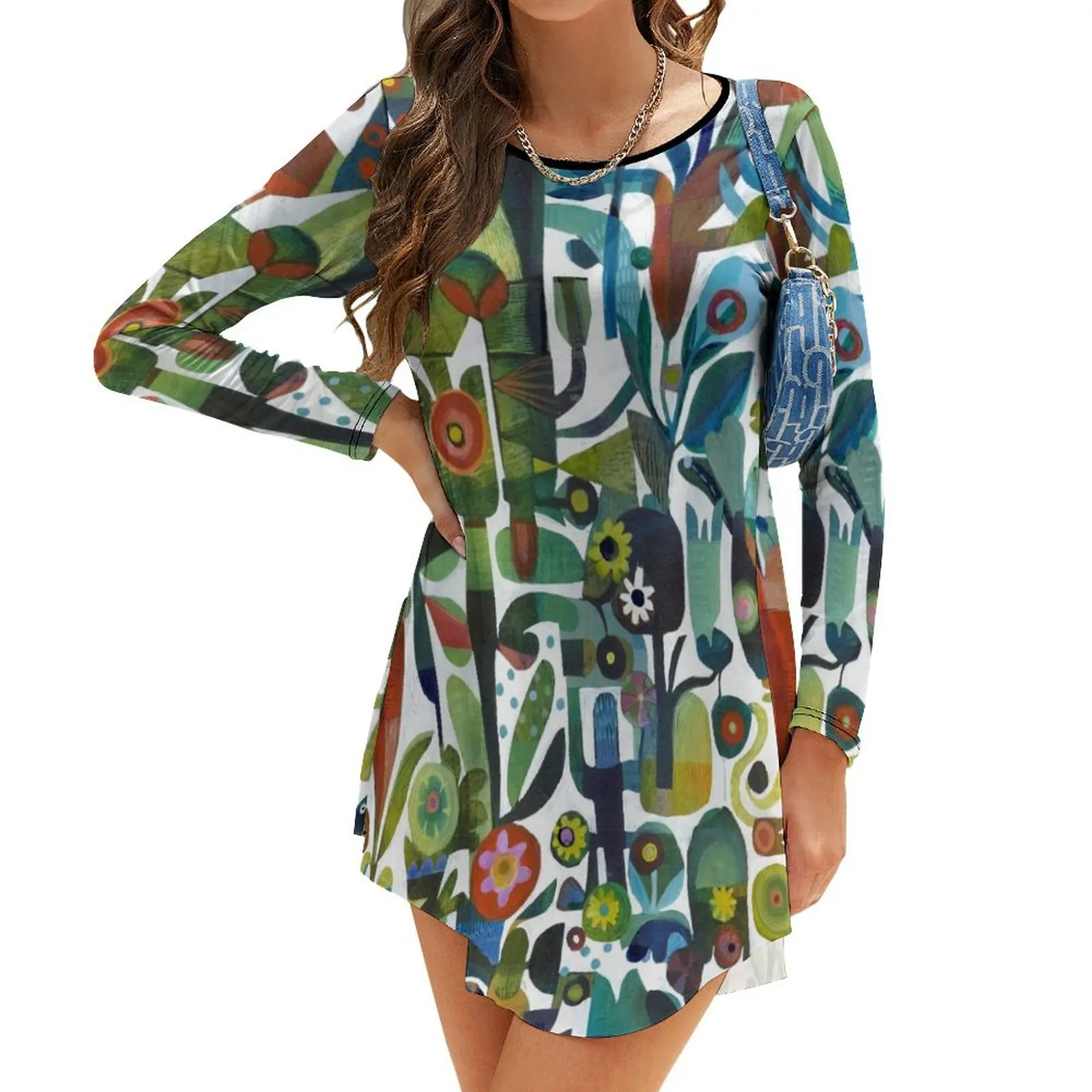 

Милое женское платье с длинным рукавом, элегантное женское летнее платье 2024, летнее женское платье 2024