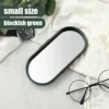 Gold Series Blackish Green Mirror Tray Perfume Cosmetic Jewelry Display Plate Metal Decorative Oval Dessert Kitchen Organizer 4
