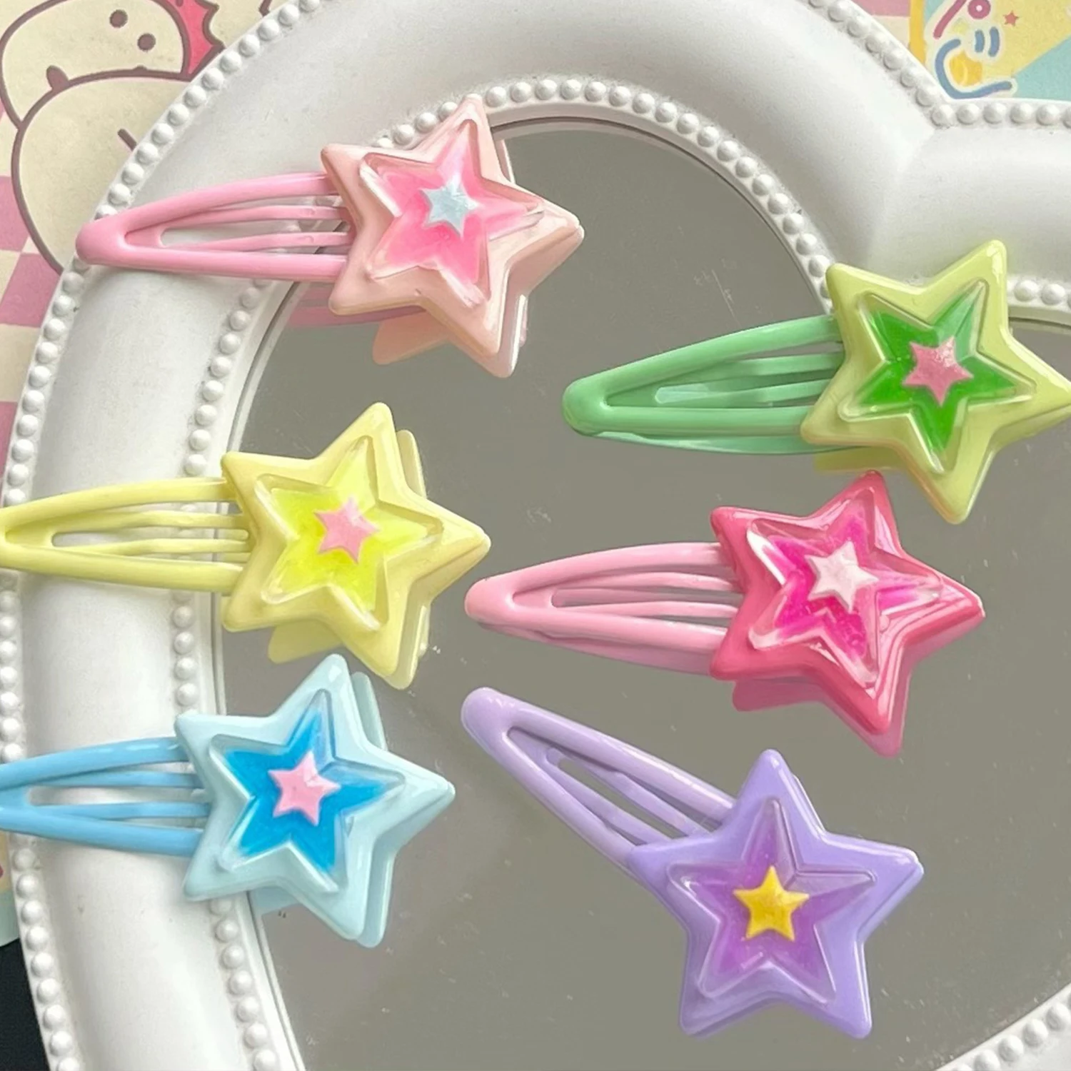 

1Pcs New Colorful Stars BB Hair Clips Y2K Women Grils Cute Metal Star Hairpin Side Barrettes Hair Grip Headwear Hair Accessories