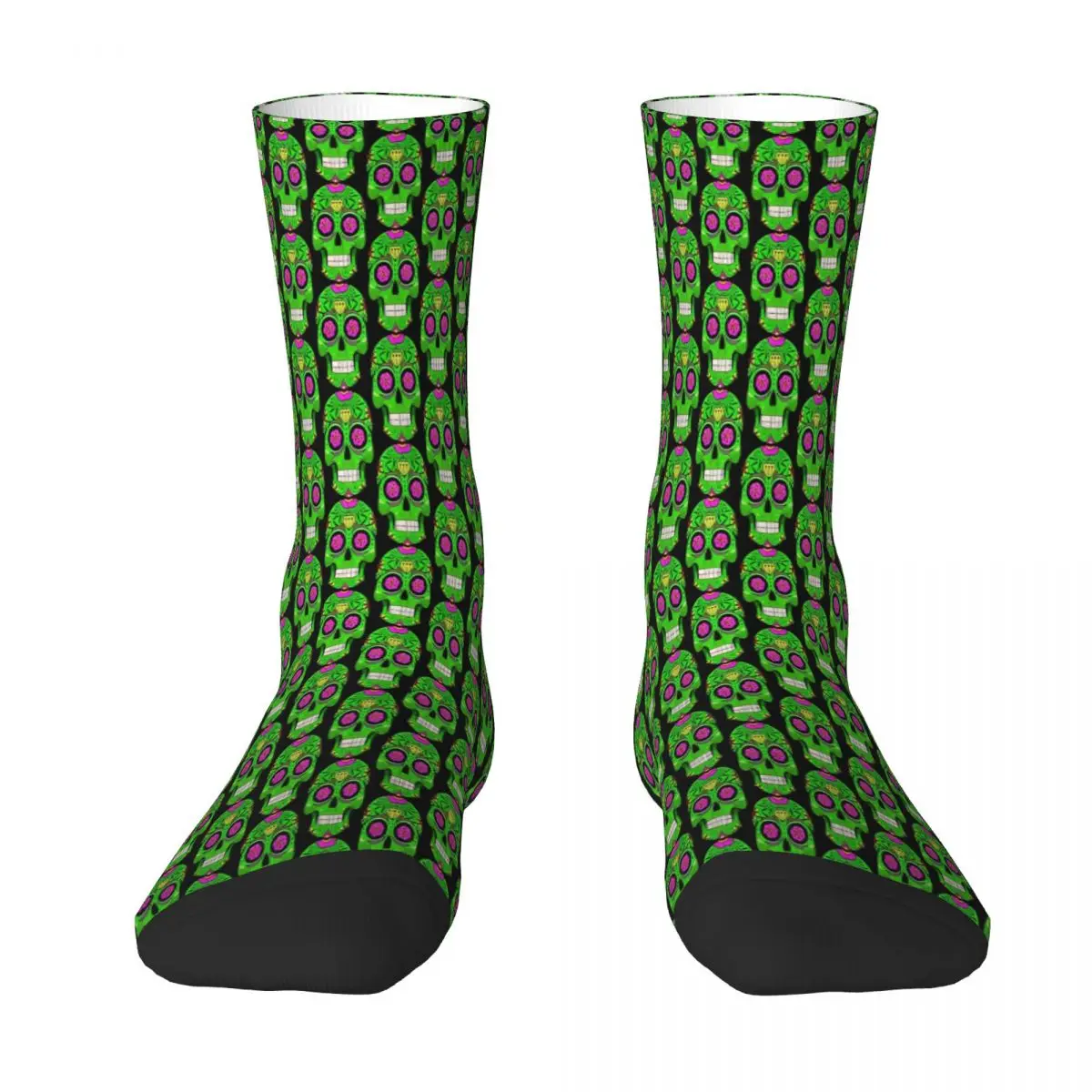 

Traditional Style Green Mexico Mexican Skull Skulls Sock Socks Men Women Polyester Stockings Customizable Sweetshirt