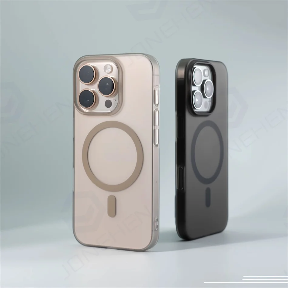 Desert Gold Matte Clear Ultra Thin Magnetic Wireless Charging Case