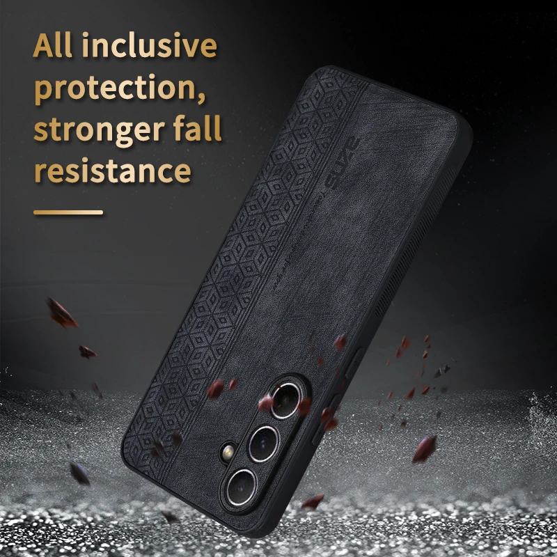Shockproof Leather Back Cover with Skin Feel