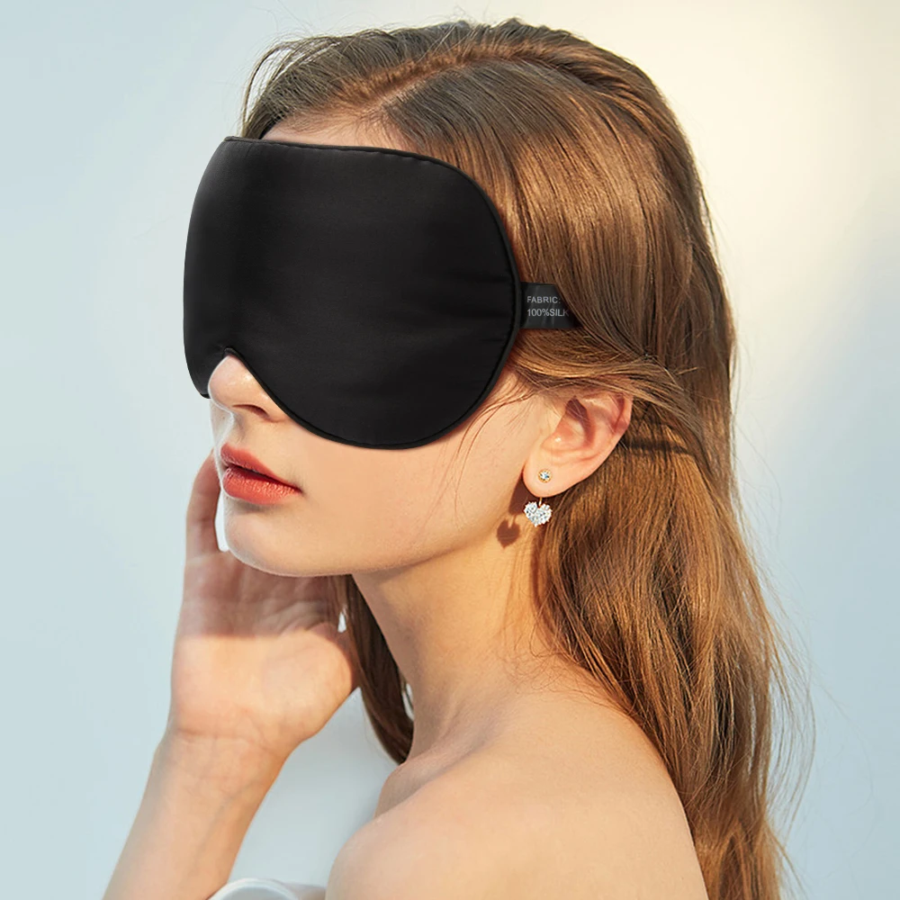Maschera Per Occhi Di Seta Di Gelso Biologica - Morbida E Lassativa Per Sonno Profondo E Relax