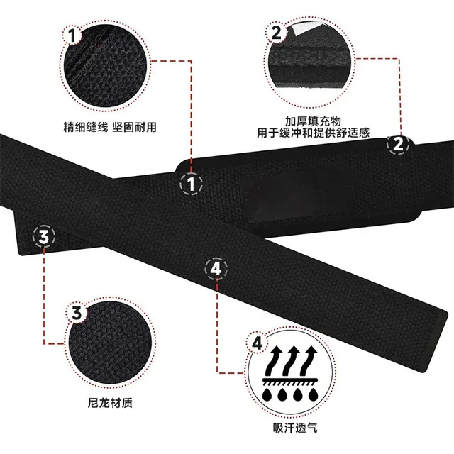 1 Pair Gym Lifting Straps Fitness Gloves Anti-slip Hand Wraps Wrist Straps Support For Weight Lifting Powerlifting Training 2