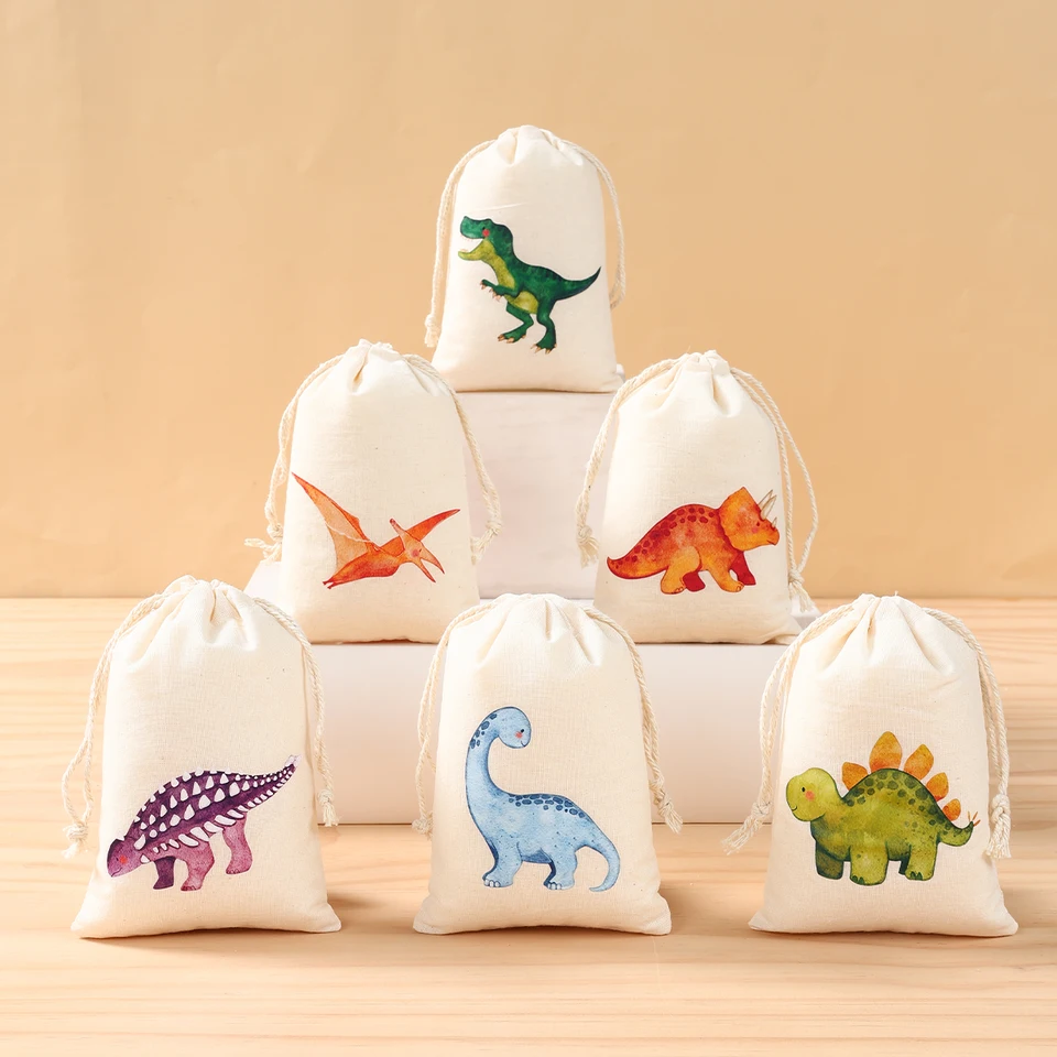 AHYCS Lot De 12 Sacs De Fête Dinosaures – Sacs à Bonbons