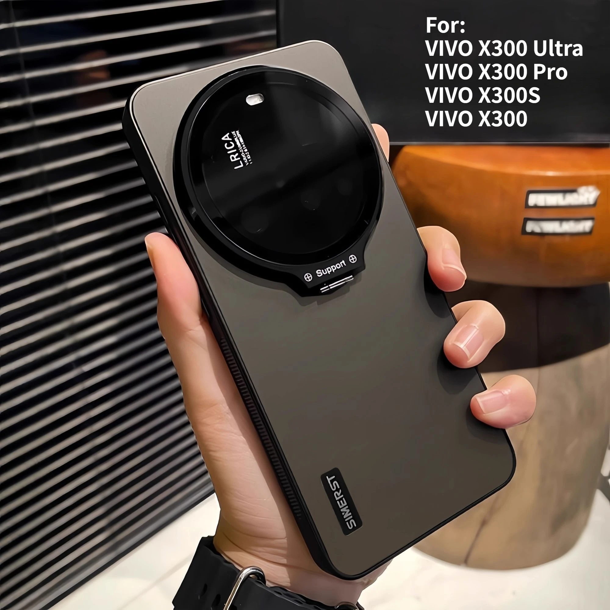 Ultra Thin Frosted Shockproof Case with Lens Bracket and Full Cover Protection