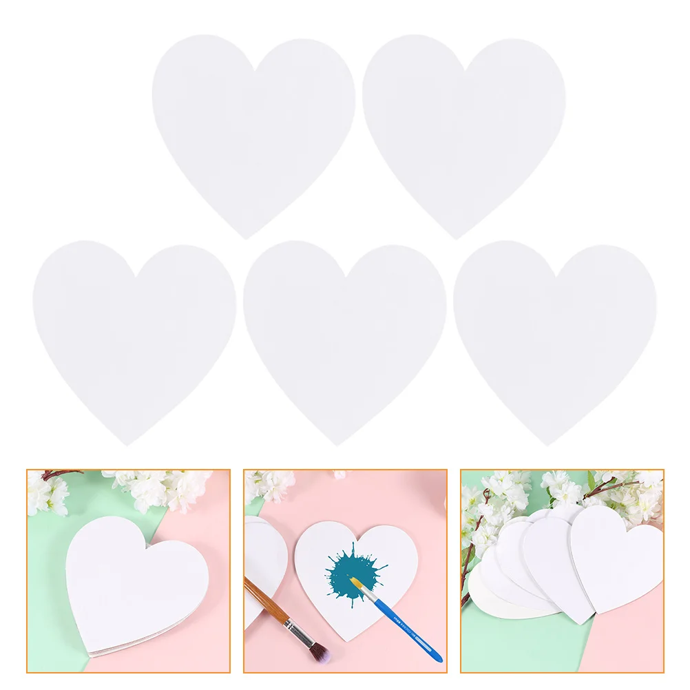 

Canvas Kids Drawing Pad Drawing Panel Heart White Boards Kids Blank Sketchpad Oil Canvases Artist Shape Set Plate For Paintings