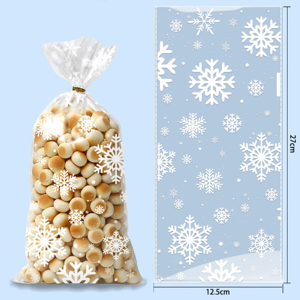 100 Pezzi Sacchetti Trasparenti Natalizi Per Biscotti E Caramelle