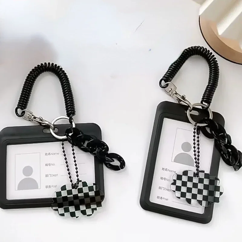 Black Kpop Photocard Holder Ins Kawaii Credit ID Bank Card Holder for Student Idol Photo Sleeves Bus Card Protector Photo Albums