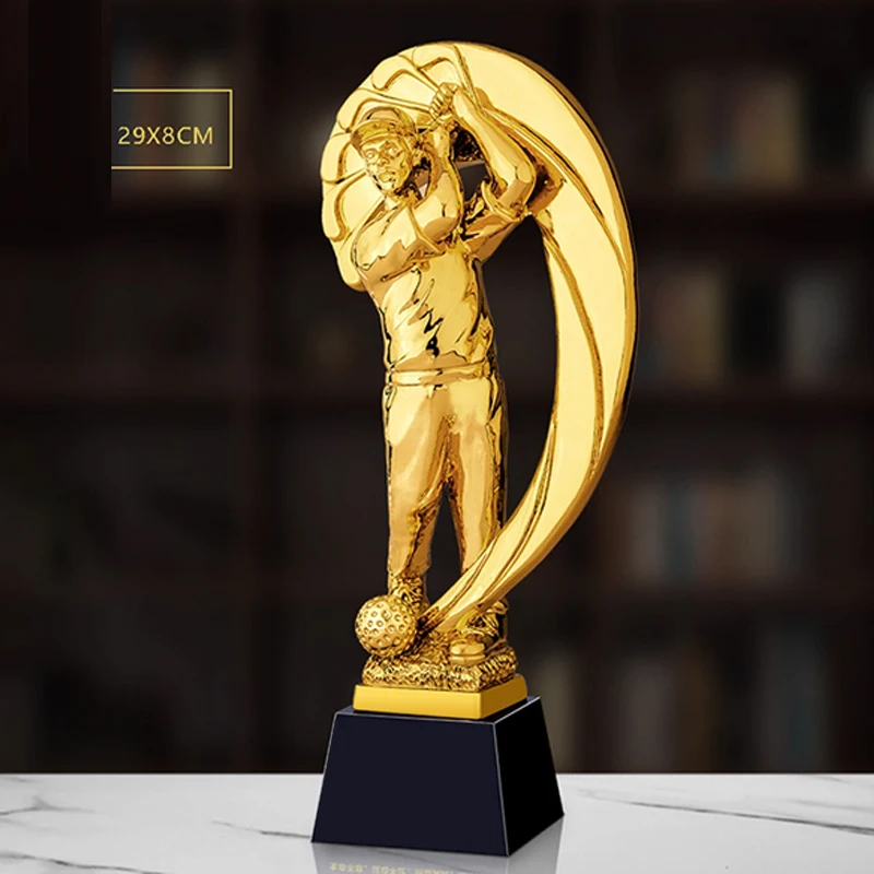 Customized High-End Golf Crystal Trophy, Souvenir, Home Decoration, Creative Wood, Resin Commemorative Rod, One Hole Awards, 1Pc