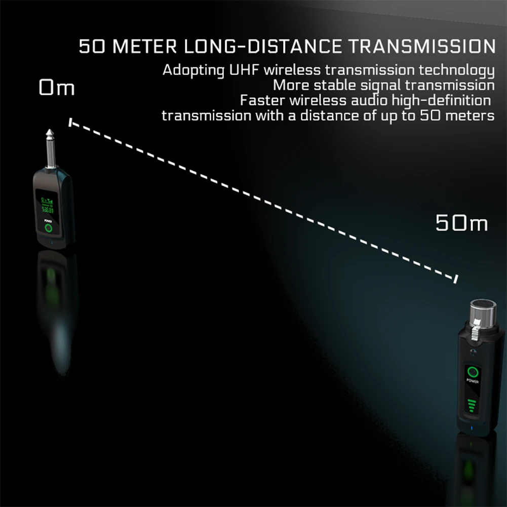 Wireless Microphone Transmitter Receiver Set With/No XLR Adapter For Dynamic Microphone Electric Guitar Audio Mixer PA System