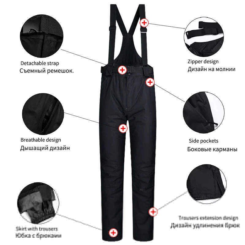 Ski Suit for Women Thicken Warm Windproof Waterproof Jacket and Pants Winter Snowboard Snow Coat Outdoor Skiing Camping Trousers