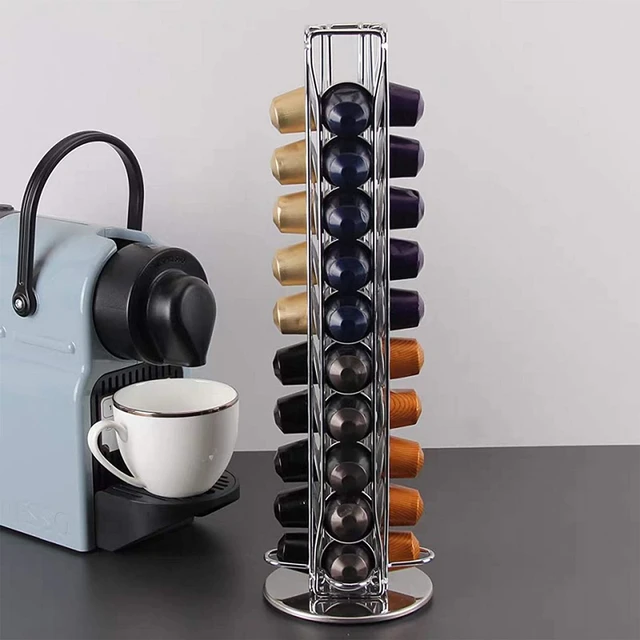 Titular da cápsula de café prata metal ferro nespresso cápsulas de café  suporte para 40 pcs cápsulas nespresso armazenamento titular rack -  AliExpress