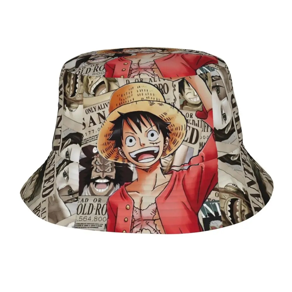 One Piece Fischerhüte für Männer und Frauen, Strandhüte Ace Luffy Sabo, Sonnenhüte, lässiger UV-Schutz für Wandern, Angeln, Bob-Hüte – Detail 20
