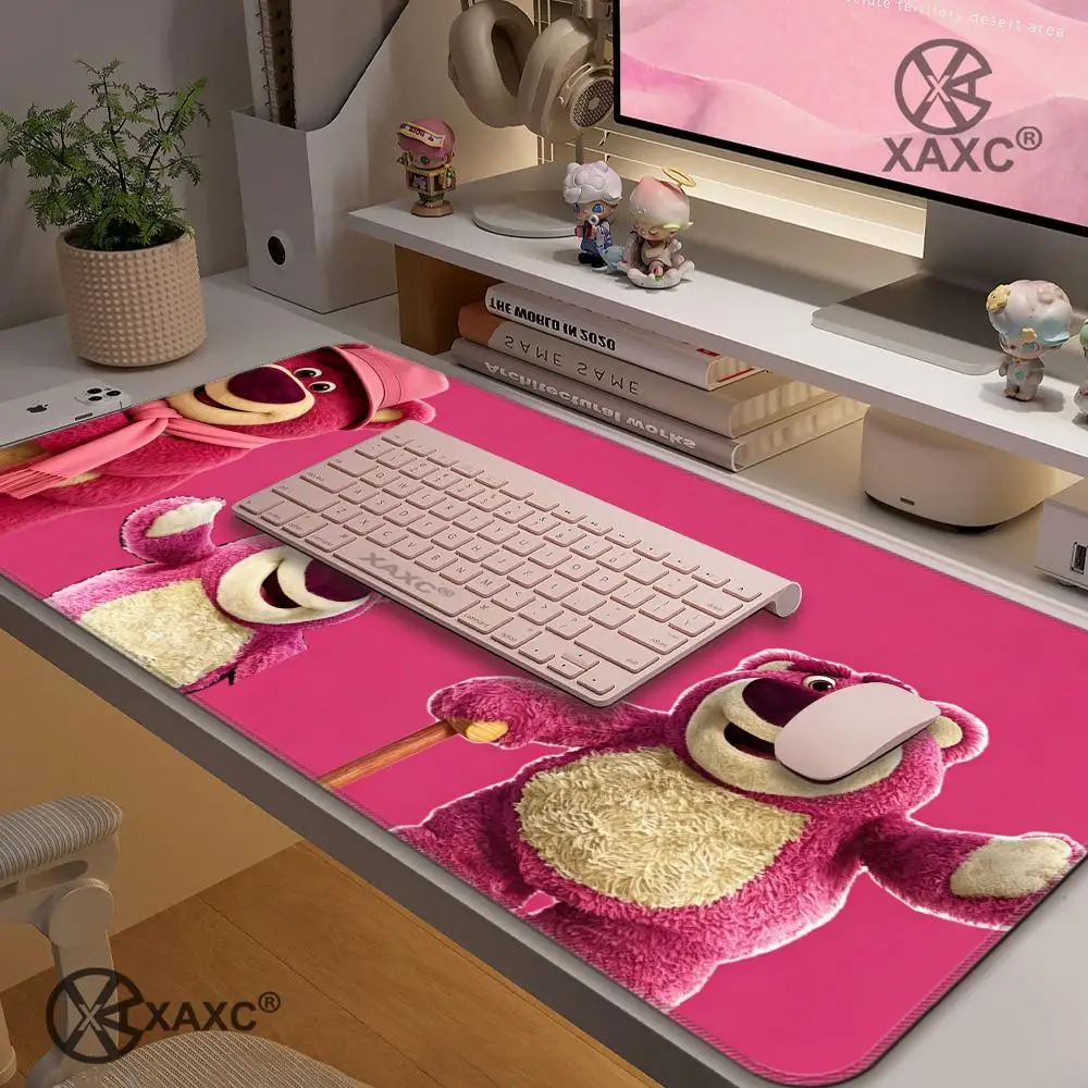 Kawaii Strawberry Bear Gaming Mouse Pad - Cute Anime Desk Accessory and Gift