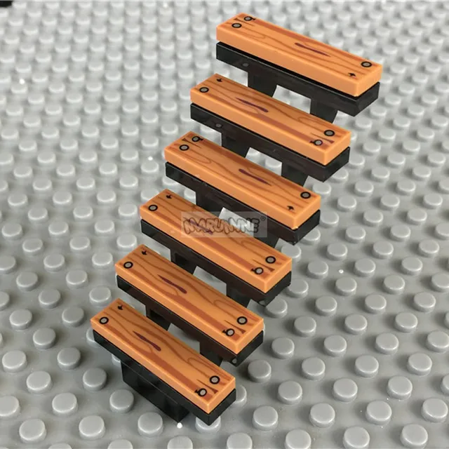 Marumine Staircase MOC Bricks 7x4x6 House Stairs 5PCS Straight Open 30134 Steps Ladder Modular My City Building Block Particles 6