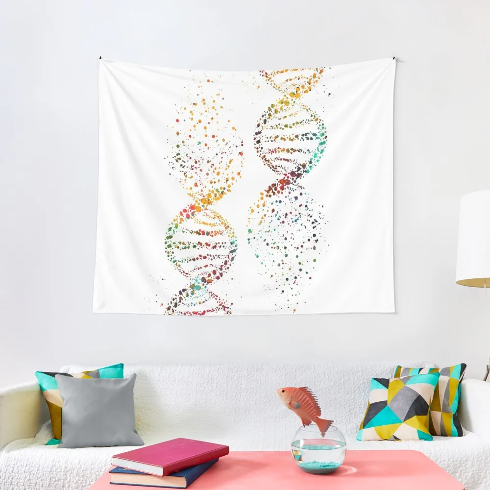 

DNA, Watercolor Art,Dna double helix genetic Tapestry Wall Decor Aesthetic Christmas Wall Decoration