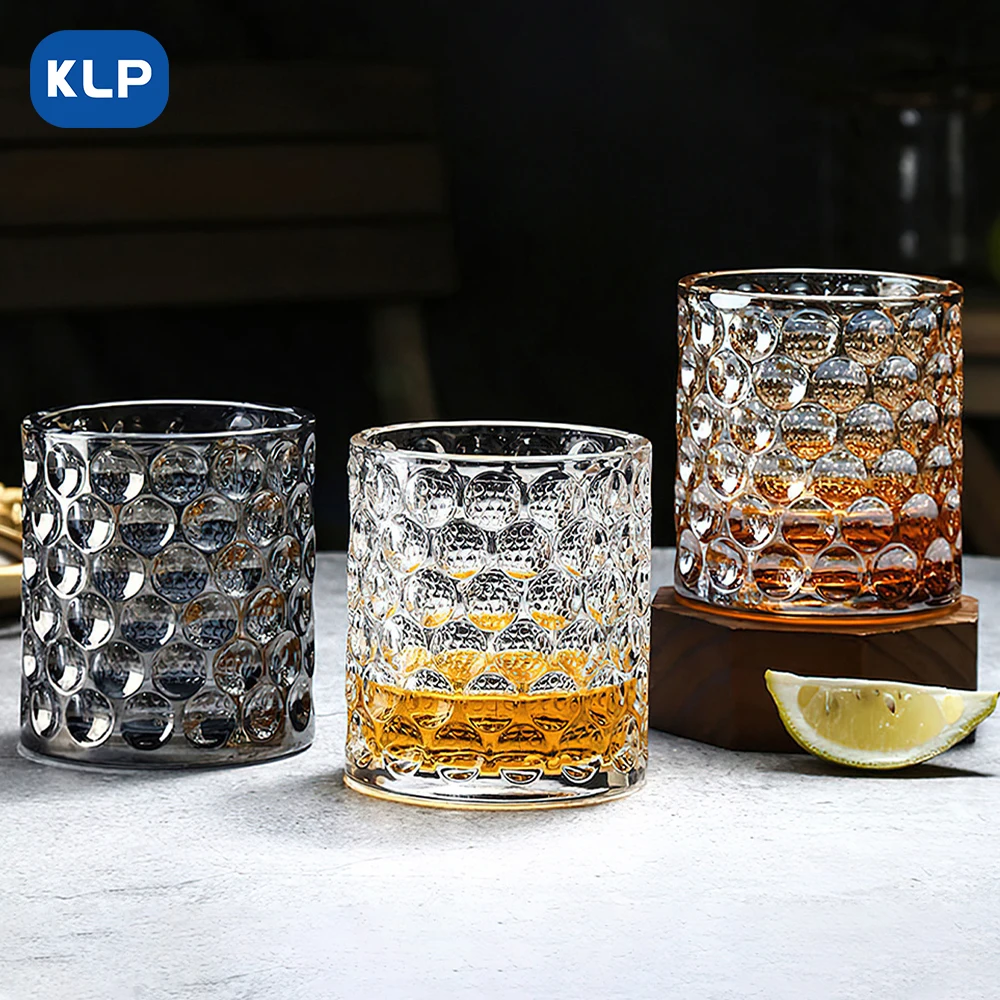 KLP Glasses Drinking glasses for home kitchen dining room office desktop Three color options clear amber anthracite