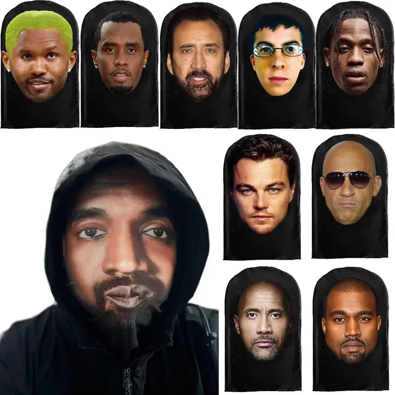 Car headrest full face cover visual mesh simulation Kanye Kobe mask cosplay for car interior seats Halloween decoration