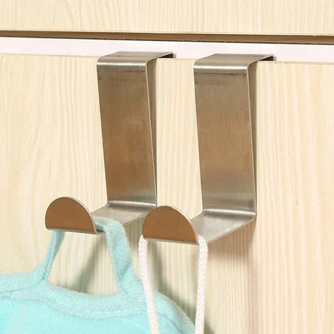 

2Pcs Stainless Steel Free Punching Cabinet Door Without Trace Hook Door Hanger Hanger Door Back Coat Hook Small Hook