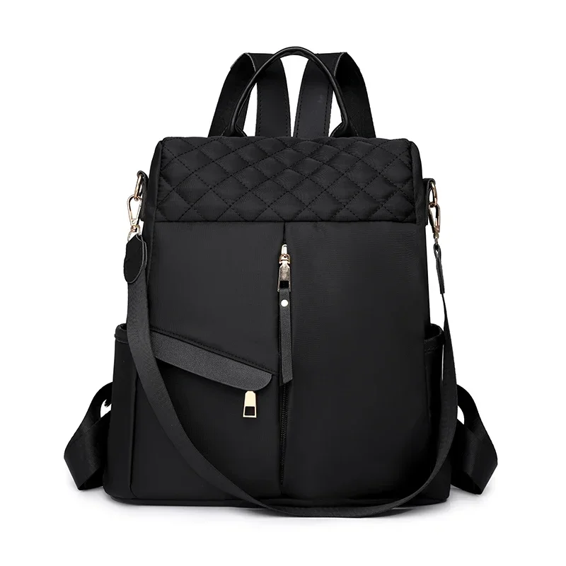 thumbnail image 1 of Mochilas de mujer de gran capacidad con cremallera Oxford sólida 2024, bolsos clásicos casuales de alta calidad, bolsos escolares con bolsillo interior de tapa blanda, 1 of 5