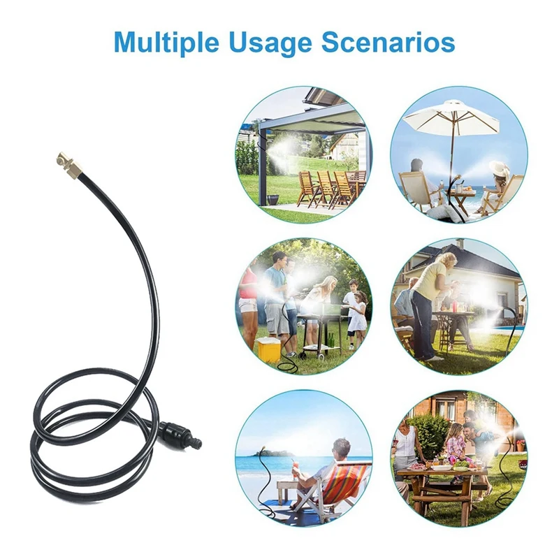 

6FT Hose Misters For Outside Patio, Flexible Standing Portable Misting System For Garden Cooling