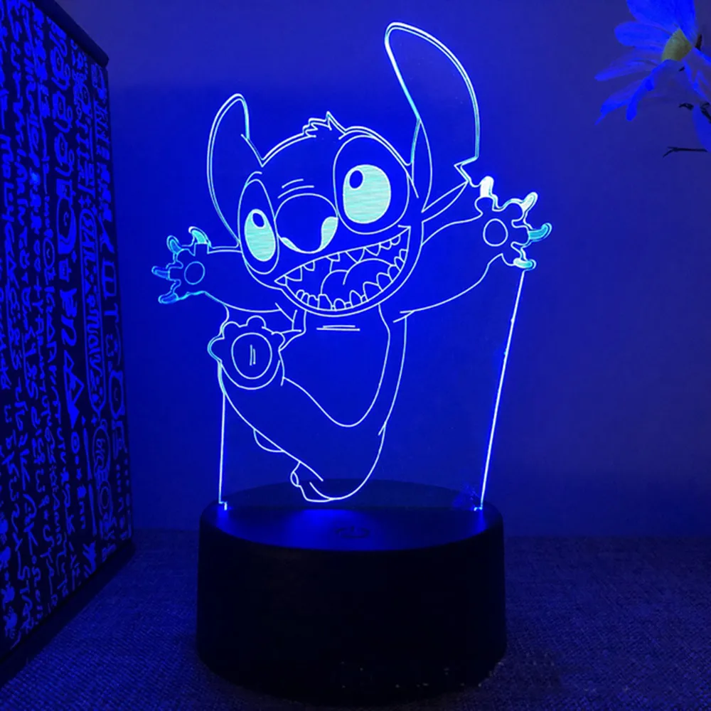 Cartoon Stitch Figurine 3D LED Light Children LED Night Light USB