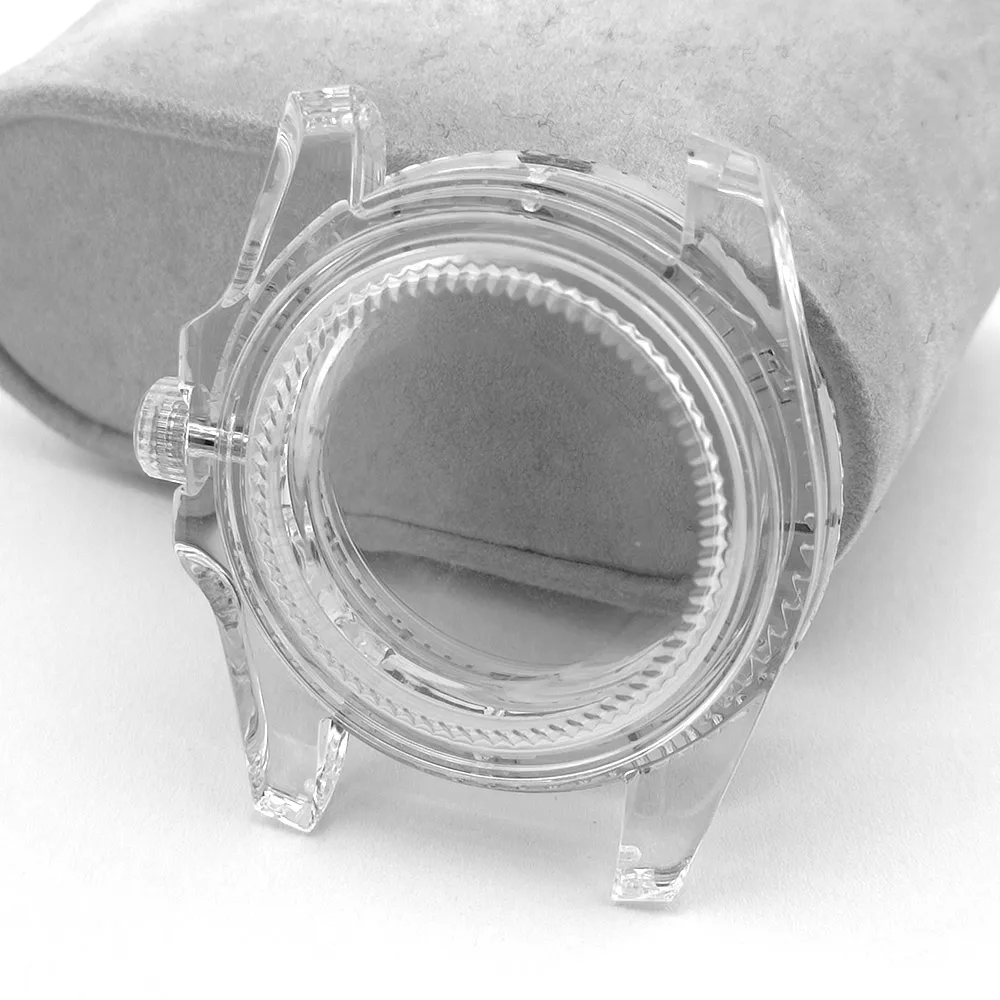 Sleek Transparent Acrylic Watch Case - 40mm