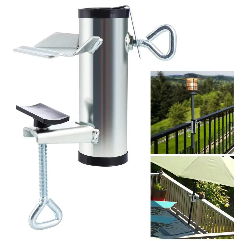 Outdoor Umbrella Clip Heavy Duty Metal Outdoor Chair Umbrella Clamp for Garden Yard Patio Beach Deck Adjustable Pole for Railing
