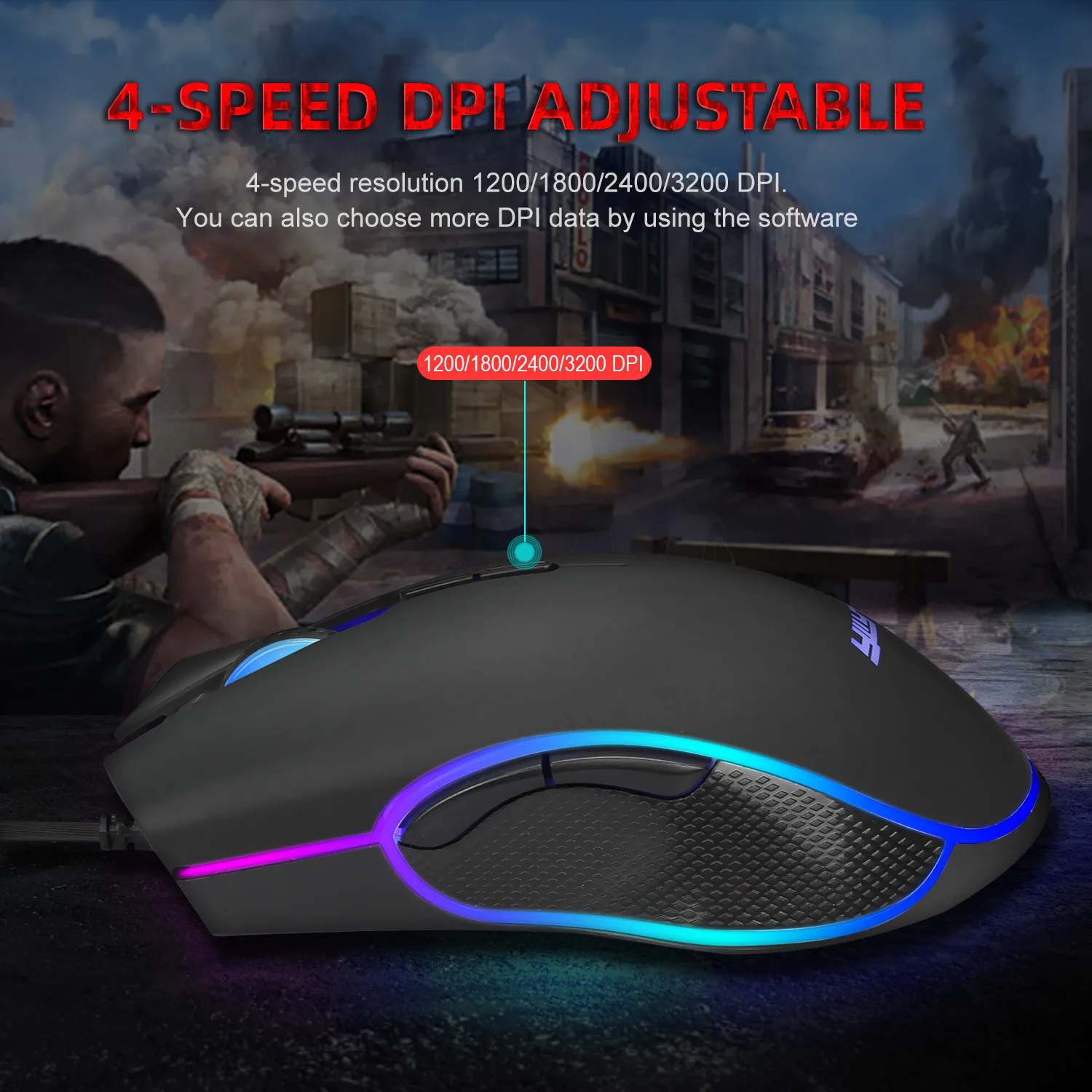 top wireless mouse Ouhaobin Rgb Lighting Define The Game Usb Wired 3200dpi Adjustable Gaming Mouse Mice Мышка Беспроводная Мышка Игровая wired gaming mouse