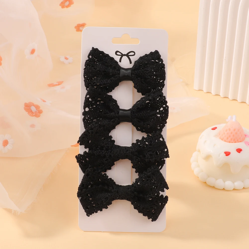 4 Stücke Böhmischen Stil Spitze Bögen Haarnadeln Haarspangen Kinder Haar Pony Baby Mädchen Niedliche Kinder Kopfbedeckung Haarschmuck Geschenke – Detail 7