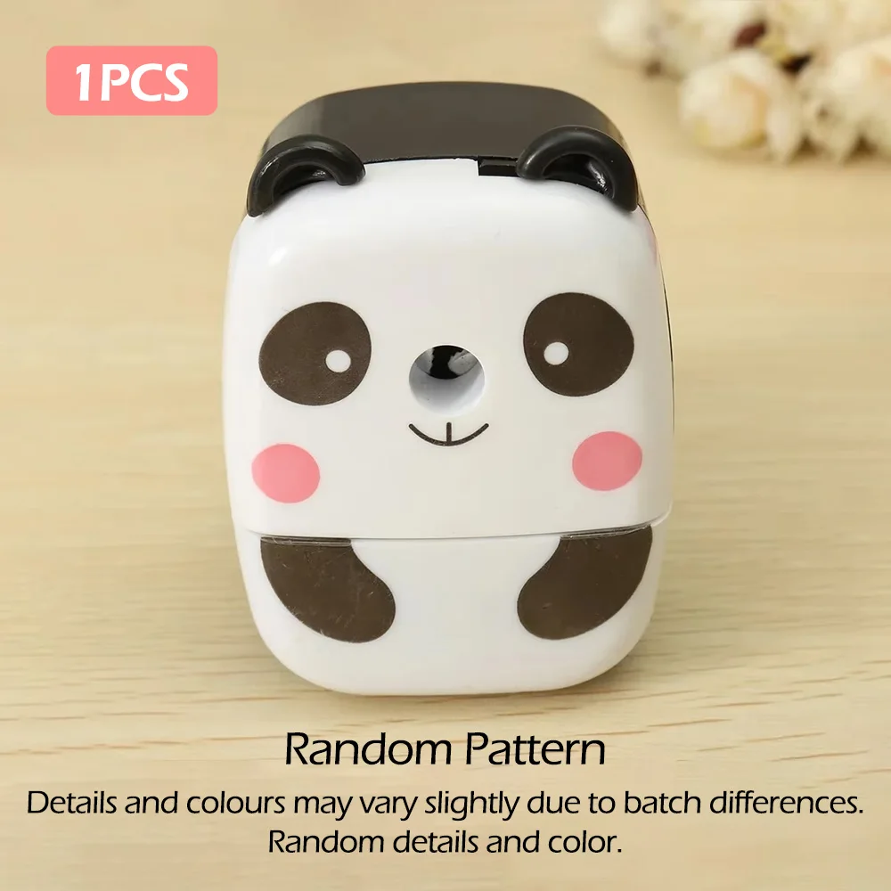 Pencil Sharpener Cartoon Panda Tiger Hand-Cranked Portable For Kids School Office