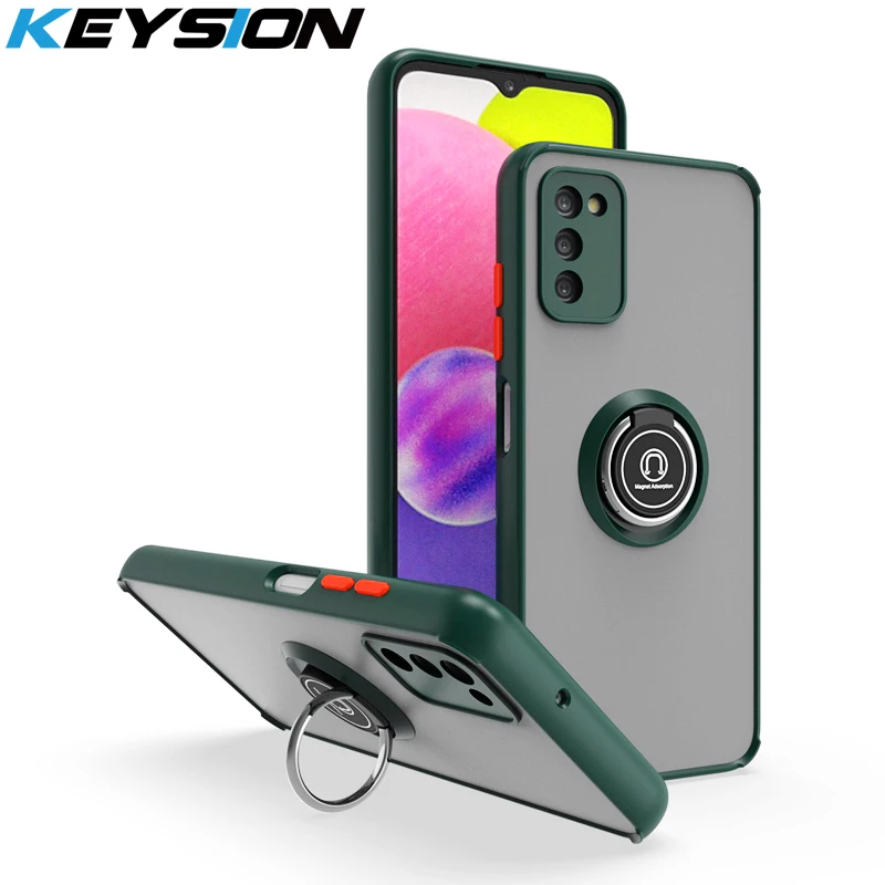 KEYSION Custodia Opaca di Moda per Samsung A03S A02S A03 A21S A20S A11 Anello Trasparente Del Basamento Della Copertura Del Telefono Antiurto per Gal_voghion.com