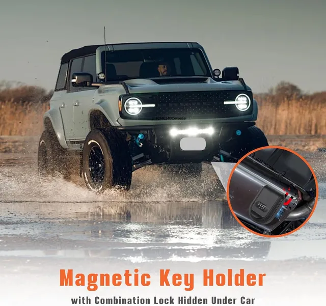 Magnetic Key Lock Box 4 Digit Code Combination Lockbox for Keys Outside Resettable Thickened Plastic Portable Security House Key 3