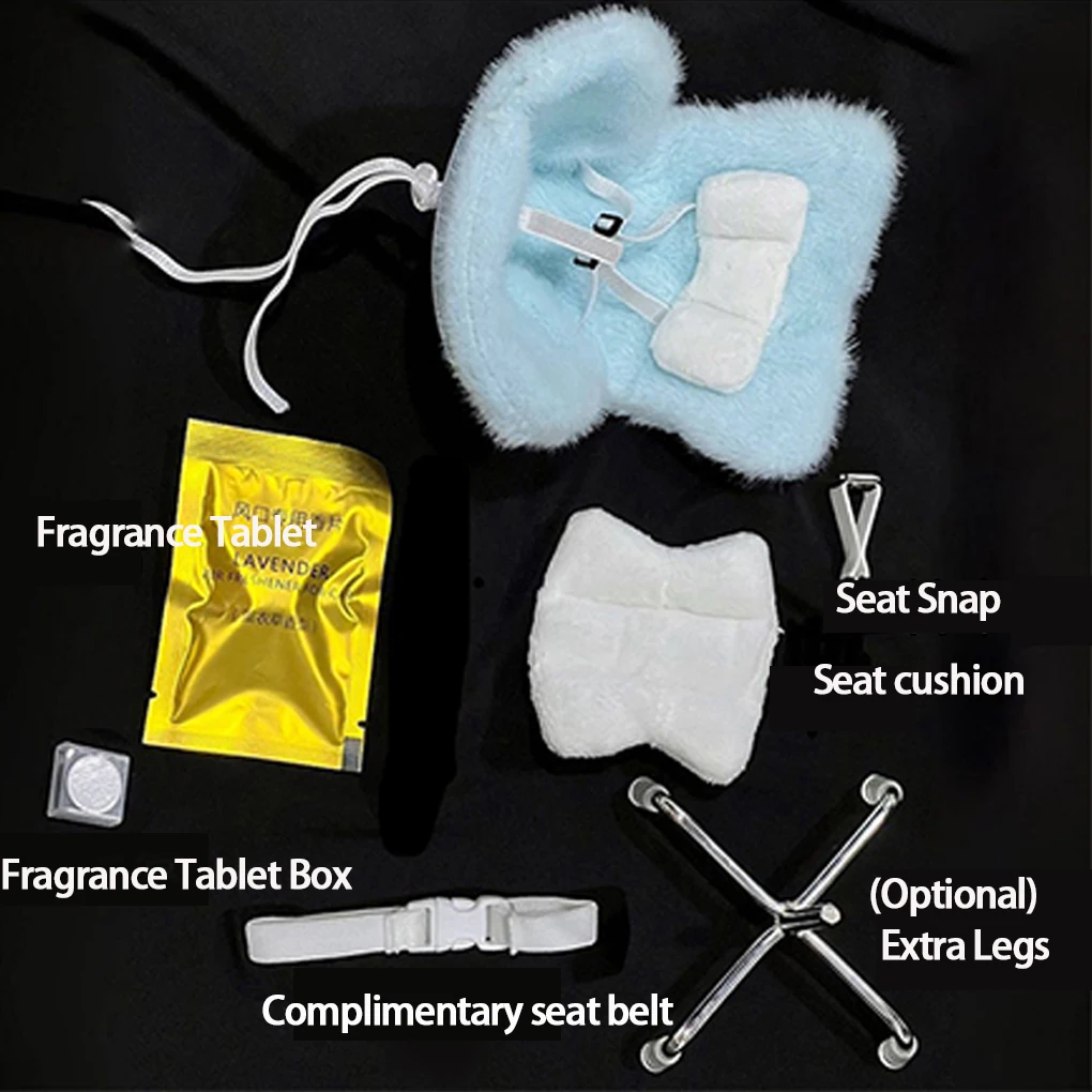 Kawaii Doll Plush Seat For Car Doll Safety Seat Car Air Aromatreatment Decoration Accessories  Suit for All Dolls Wihtin 17cm