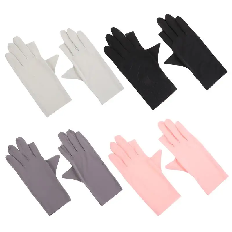 

4 Pairs UV Nail Gloves UV Protection Gloves Salon Anti UV Gloves Manicure Gloves Mix Color