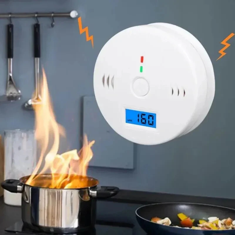 Carbon Monoxide Alarm Carbon Monoxide Alarm Smoke Alarm Co Detector LCD Display Home Wireless Toxic Gas Leak Detector Fire Sound