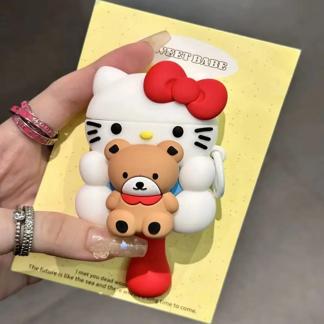 3D Sanrio Hello Kitty Cartoon Kopfhörerhülle für AirPods 4 Niedliche Hüllen für AirPods Pro 3 Pro2 Ladehülle für AirPods 4 3 2 1 – Detail 21