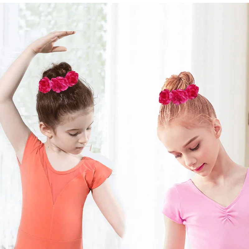 Pfingstrose Rose Blume Gummibänder Haarhalter Krawatte Gummi Stoff Kränze Kronen elastische Kranz Krone Hochzeit Girlande Stirnband – Detail 28