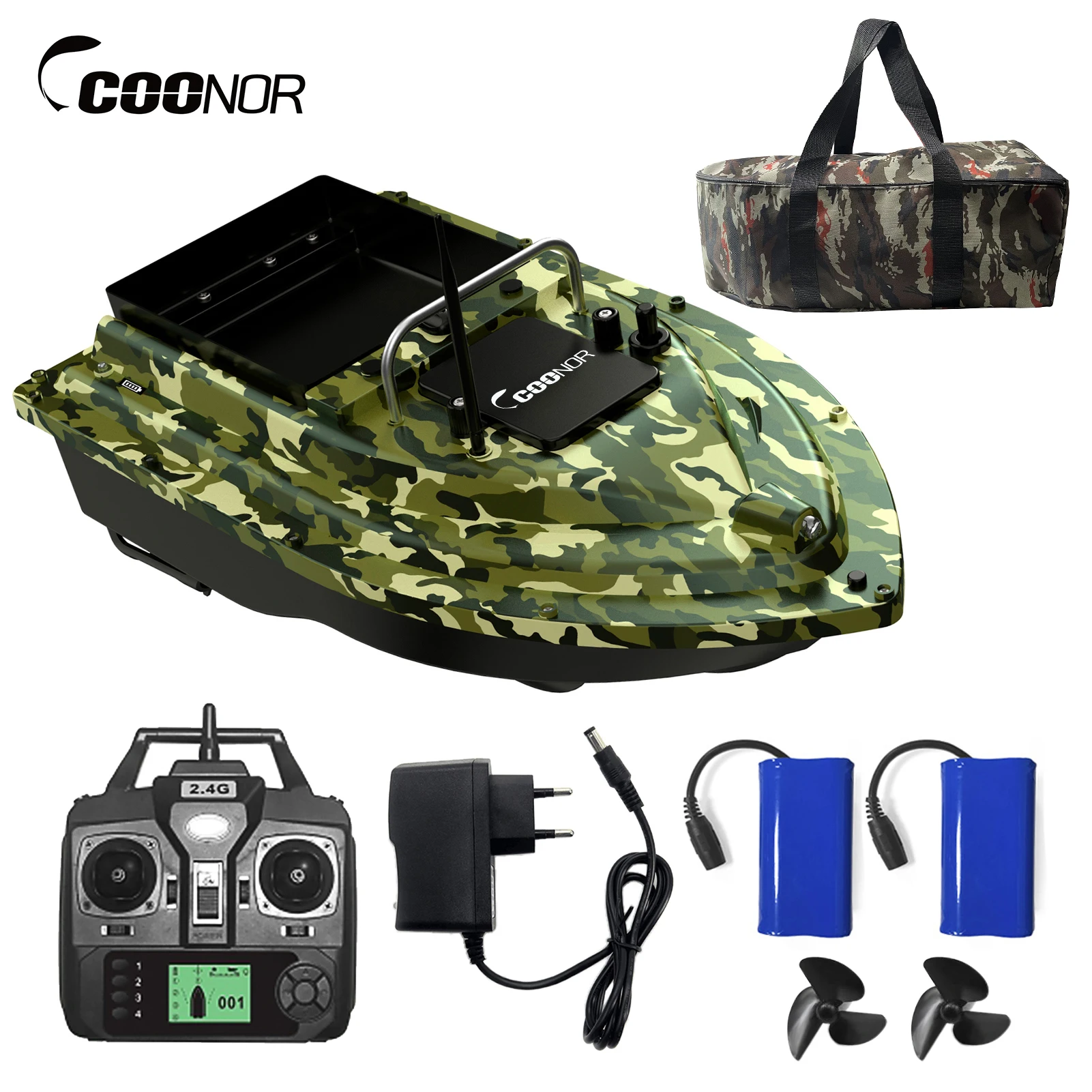 Bateau RC pêche GPS 400-500m avec grand conteneur appâts 4.4lb