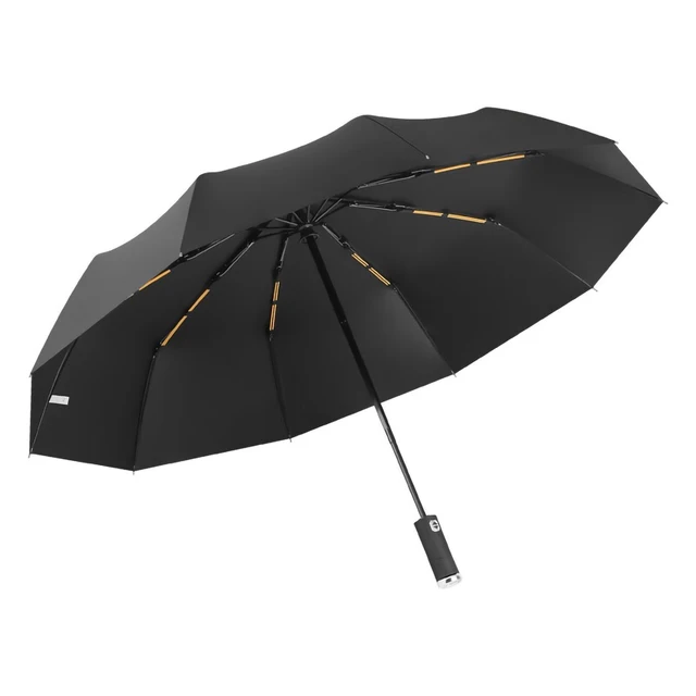 Guarda Chuva Dobrável Automático 10 Ossos com Luzes de LED, Guarda Chuva Portatil,Ultravioleta,Espessa e Durável,à Prova de Vento e de Chuva,Umbrella