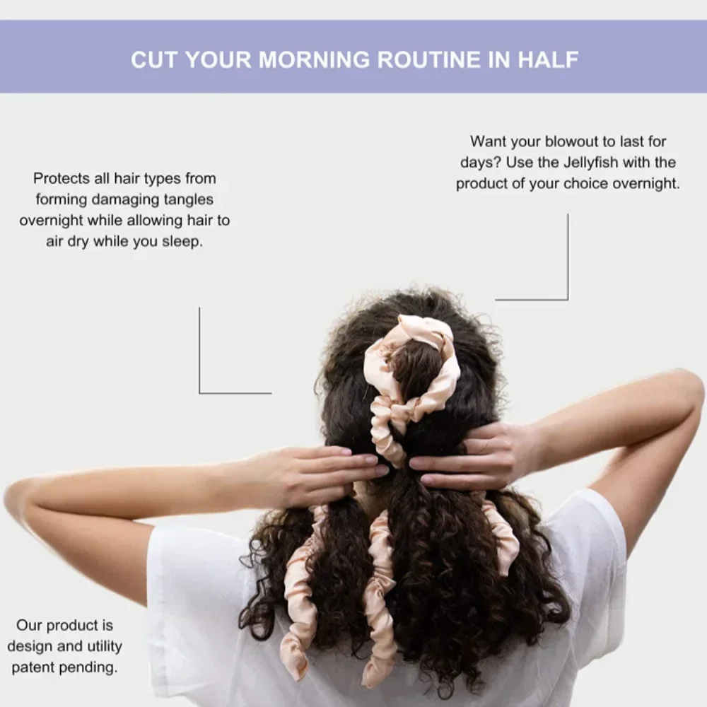 New Heatless Curling Rod No Heat Hair Curlers Jellyfish Hair Rollers Silk Curls Ribbon Braider Headband Styling Tools