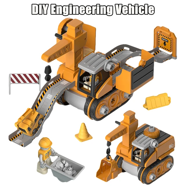 Screw Toy Nut Disassembly Deformed Blocks Engineer Truck Excavator Building Education Construction Set Kids Plastic Boy Toy Gift 3
