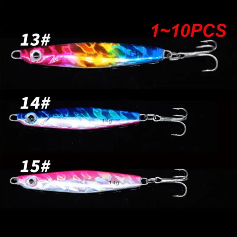 

1~10PCS Fishing Lures Three Hooks Deep Water 14g 21g 28g Laser Coating Fishing Goods Luya Bait Iron Plate Goods For Fishing