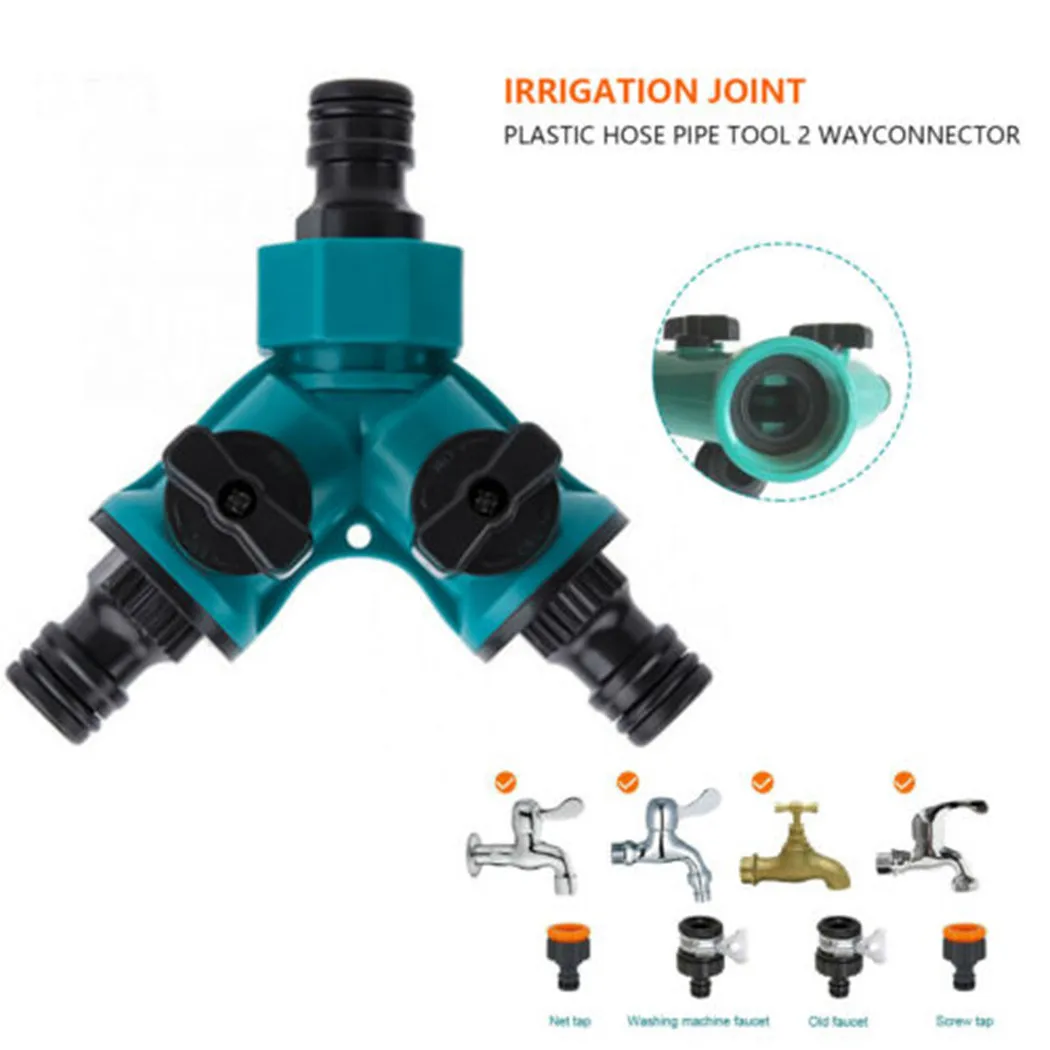 

2 Way Hose Pipe Splitter Connector Adaptor Garden Hose Splitter Water Diverter Adaptor Connector Diverter Water Control