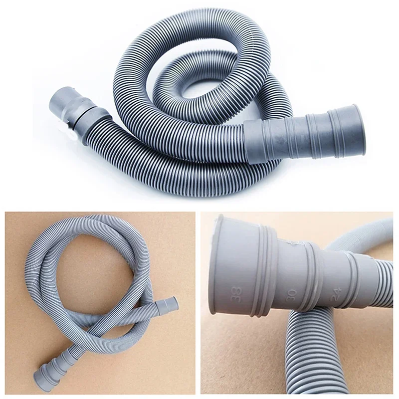1.5/2/3m Washing Machine Outlet Drain Hose Pipe Dishwasher Waste Water Outlet Expel Tube Plastic Stretchable Drain Flexible Pipe