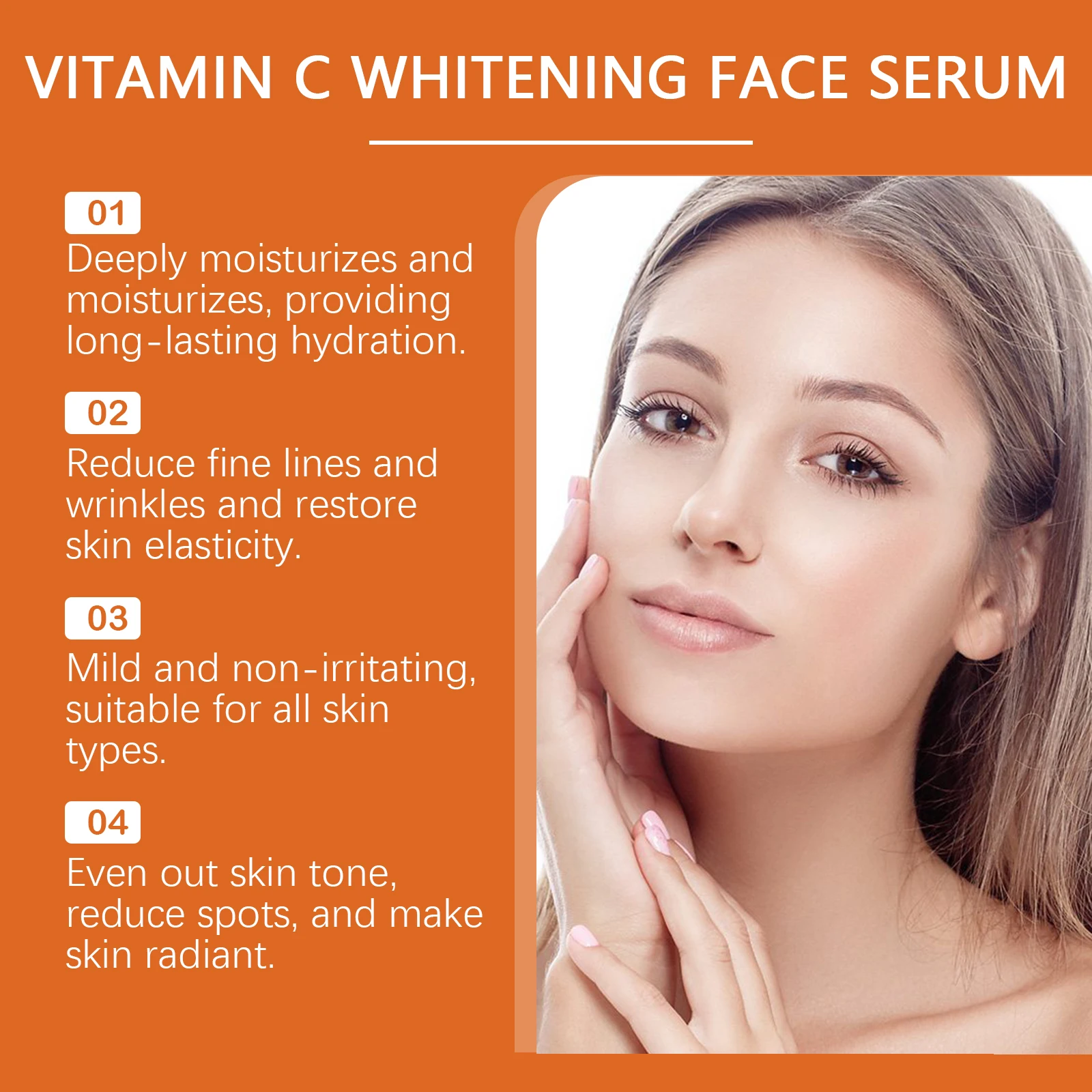 Vitamin C Facial Essence Brightening & Hydrating Fade Dark Spot Freckle Anti-Aging Moisturizer for Glowing Smooth Skin Care