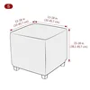 Solid Color Ottoman Stool Cover Stretch Polar Fleece Square Footstool Covers All-inclusive Footrest Slipcover Living Room Home 2
