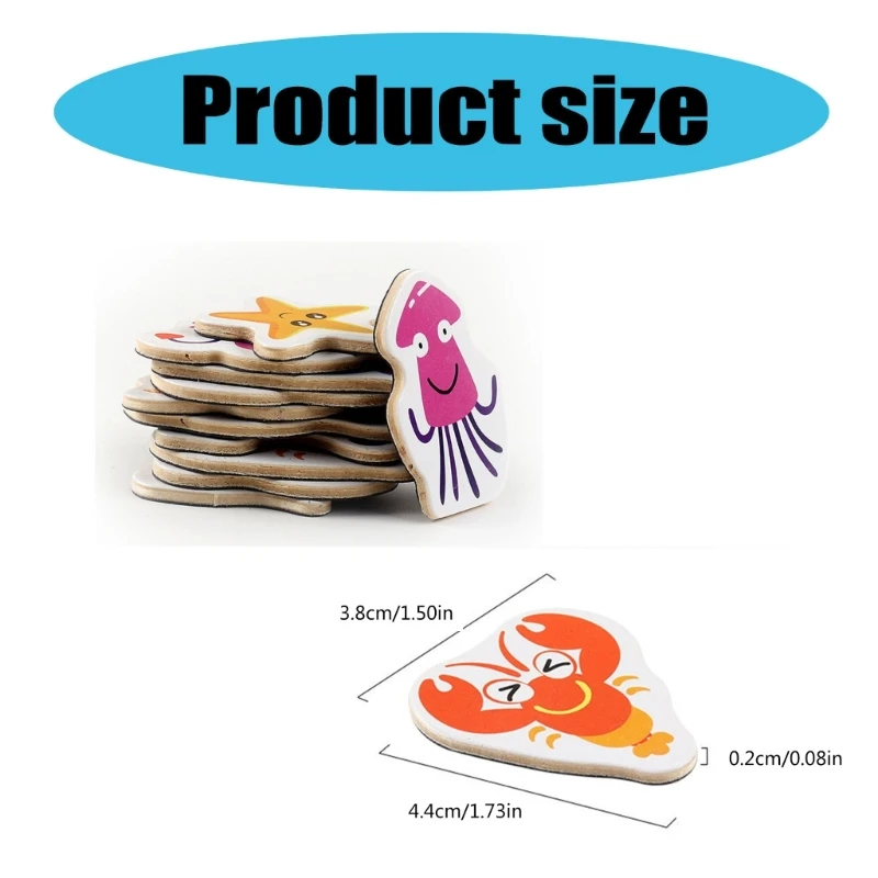 Kids Wood Animal Magnets Collection 36PCS Educational Toy Set Fridge Magnets Whiteboard Magnets for Home Office Use 6
